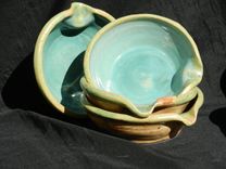 Stoneware Bowls. 3 small