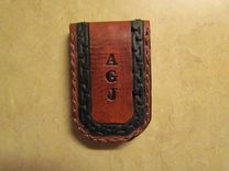 Initials Leather Money Clip, Personalized With Your Monogram 2 small
