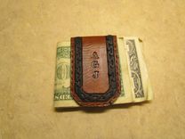 Initials Leather Money Clip, Personalized With Your Monogram 3 small