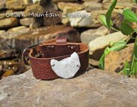 Leather Bracelet With White Stone 1 small