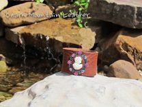 Custom Leather Cuff Bracelet With Brooch 3 small