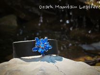 Vintage Brooch Leather Cuff 5 small