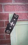 Custom Fleur De Lis Black Leather Dog Collar With Stainless Steel Buckle 5 small