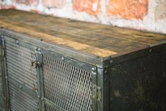 Vintage Industrial Media Console, Rustic Credenza With Reclaimed Wood 2 small