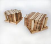 Reclaimed Wood Strip Coasters 2 small