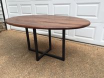 Mid Century Dining Table - Oval Table -Metal Base 5 small