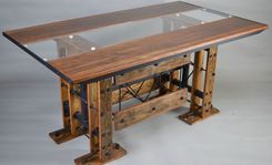 Custom Industrial Reclaimed Contemporary Eclectic Dining Table 4 small