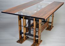 Custom Industrial Reclaimed Contemporary Eclectic Dining Table 6 small