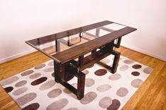 Custom Industrial Contemporary Eclectic Dining Coffee Table 1 small