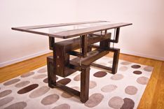 Custom Industrial Contemporary Eclectic Dining Coffee Table 2 small