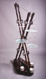 Custom Industrial Contemporary Eclectic Shelf Table Light Sculpture Art 1 small