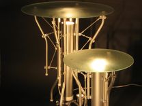 Custom Industrial Contemporary Eclectic Art Sculpture End Table Light 1 small