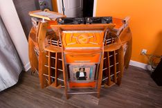 Custom Industrial Contemporary Eclectic Table Dj Stand Light 1 small