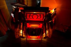 Custom Industrial Contemporary Eclectic Table Dj Stand Light 5 small