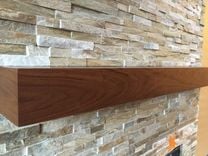 Walnut Modern Fireplace Mantel. Walnut Mantle. 2 small