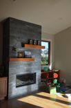 Cherry Modern Beam Fireplace Mantel. 7 small