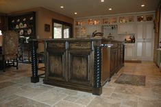 Rustic Island With French Country Painted Cabinets 10 small