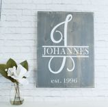 Swirled Monogram Family Name Established Sign - Last Name Wood Sign - Personalized Wooden Decor 2 small