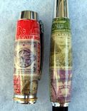 Pens Made From Vintage Materials,  Stamps 3 small