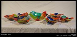 Fused Glass Salad Bowl Set 2 small