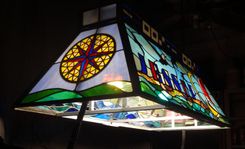 Pool Table Or Island Leaded Glass Chandelier 1 small