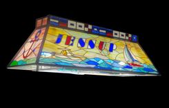 Pool Table Or Island Leaded Glass Chandelier 3 small