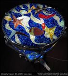 Lighted Glass Sculptural End Tables 2 small