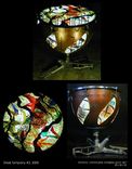 Lighted Glass Sculptural End Tables 3 small