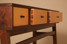 Console Table In Walnut & Douglas Fir 2 small