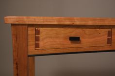 Cherry Writing Desk With Drawers 3 small