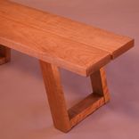 Modern Coffee Table Bench In Curly Maple & Cherry 2 small