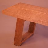 Modern Coffee Table Bench In Curly Maple & Cherry 3 small