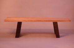 Modern Coffee Table Bench In Curly Maple & Walnut 2 small