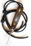 Skinner Knife - Bocote Wood Handle - Stainless Steel Blade - Black Leather Sheath 3 small