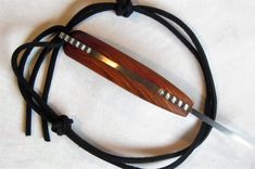 Skinner Knife - Cocobolo Wood Handle - Stainless Steel Blade - Black Leather Sheath 5 small