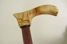 Walking Cane/Walking Stick, Spalted Maple Top, Ebony Accent And Black Walnut Bottom Shaft 3 small