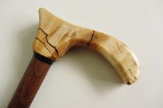 Walking Cane/Walking Stick, Spalted Maple Top, Ebony Accent And Black Walnut Bottom Shaft 6 small