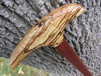 Heavy Duty - Walking Stick/Walking Cane - Spalted Maple Wood & Brazilian Cherry 37 1/2 4 small
