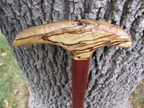 Heavy Duty - Walking Stick/Walking Cane - Spalted Maple Wood & Brazilian Cherry 37 1/2 1 small