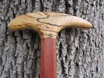 Heavy Duty - Walking Stick/Walking Cane - Spalted Maple Wood & Brazilian Cherry 37 1/2 2 small