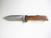 Custom Knife - Spear Point Hunter's - Stainless Steel Blade - Handmade Bocote Wood Handle 2 small