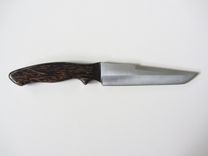 Custom Knife - Tanto Style - Stainless Steel Blade - Handmade Black Palm Wood Handle 3 small