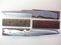 Custom Knife - Tanto Style - Stainless Steel Blade - Handmade Black Palm Wood Handle 7 small