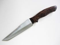 Custom Knife - Tanto Style - Stainless Steel Blade - Handmade Black Palm Wood Handle 1 small
