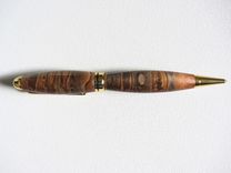 Wooden Writing Pen - Europen Style - Gold Ball Top Twist Pen - Ambrosia Maple 3 small