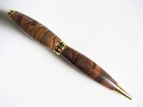 Wooden Writing Pen - Europen Style - Gold Ball Top Twist Pen - Ambrosia Maple 4 small