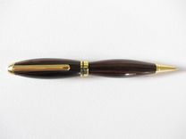Wooden Writing Pen - Europen Style - Gold Ball Top Twist Pen- Macassar Ebony 3 small
