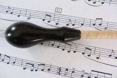 Music Conductors Baton - Handmade- Ebony Handle And Curly Maple Tip 5 small