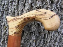 Walking Cane - Spalted Maple - Cherywood 4 small