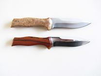 Spear Point Hunter's Knife - Stainless Steel Blade - Handmade Cocobolo Wood Handle 2 small